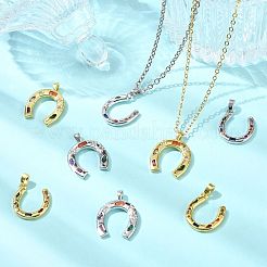 Ciondoli in ottone con micro pavé di zirconi da 2 pezzo&nbsp;KK-FS0002-15G