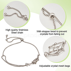 2 bracelet en macramé en acier inoxydable 304&nbsp;BJEW-BBC0001-08