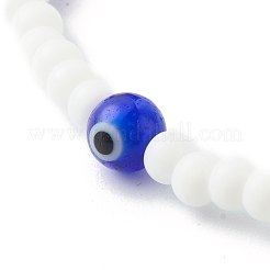 Glasperlen & handgemachte Bunte Malerei Perlen Stretch Armbänder Set für Eltern & Kind&nbsp;BJEW-JB06475