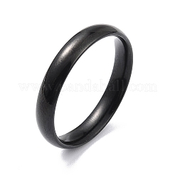 Anillo de dedo simple de acero inoxidable 304 con revestimiento iónico (IP) para mujer&nbsp;RJEW-B036-03EB