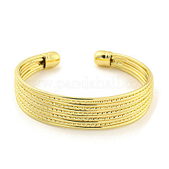 Bracelets à manchette large ouverte en laiton plaqué en rack pour femmes&nbsp;BJEW-P322-04G