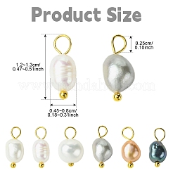 10 Stück natürliche Süßwasser-Zuchtperlen-Reis-Charms&nbsp;PALLOY-YW00075