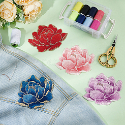 4 Stück dekorative Stoffflicken mit Blumenmotiv&nbsp;DIY-FG0005-65