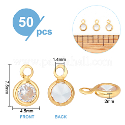 50 breloque en zircone cubique transparente&nbsp;KK-PH0010-33