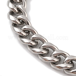 Anlaufgeschützte kubanische Gliederkettenarmbänder aus Edelstahl 304 für Herren&nbsp;BJEW-B096-35A-P