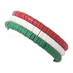 3 Stück 3 Stile handgefertigte Polymer Clay Perlen Stretch-Armband-Sets&nbsp;BJEW-TA00499