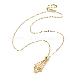Pochette en macramé en laiton porte-pierre vide pour la fabrication de colliers pendentifs&nbsp;NJEW-TA00110