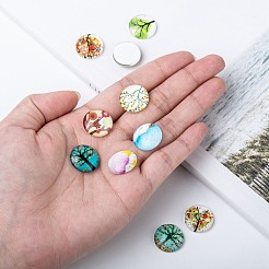 Cabochons di vetro con disegno albero della vita  &nbsp;GGLA-A002-16mm-GG