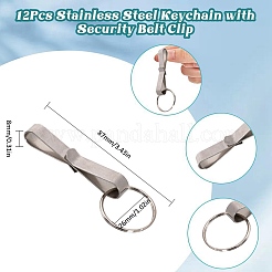 12 portachiavi in acciaio inossidabile con clip di sicurezza per cintura&nbsp;KEYC-SC0001-17