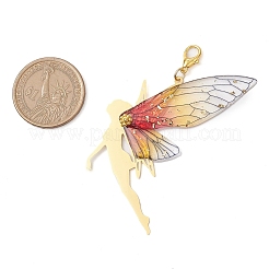 3 pz 3 colori resina e decorazioni pendenti angelo in ottone&nbsp;HJEW-JM02838