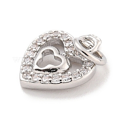 Coeur en laiton avec breloques en zircone cubique&nbsp;KK-Q814-07P