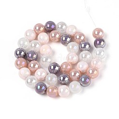 Chapelets de perles en verre électroplaqué&nbsp;EGLA-N019-10mm-01