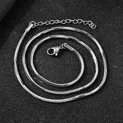 2 mm Schlangenkettenhalsketten aus 304 Edelstahl für Damen und Herren&nbsp;STAS-V011-04D-P