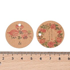 100 x Geschenkanhänger aus Kraftpapier mit Blumenaufdruck&nbsp;CDIS-H007-02