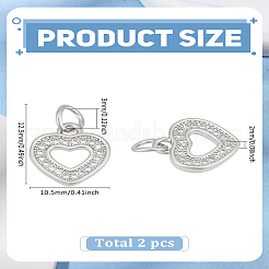 2 pz ciondolo in ottone placcato a lunga durata con micro pavé di zirconi cubici&nbsp;ZIRC-LP0001-59P