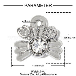 Aleación de zinc con dijes de rhinestone de cristal&nbsp;RB-OY001-67P