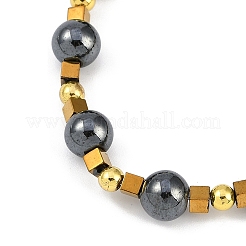 Bracelets extensibles en perles d'hématite synthétique non magnétique pour femmes et hommes&nbsp;BJEW-F480-02A