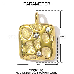 Colgantes de rhinestone de acero inoxidable 304&nbsp;STAS-OY002-06G