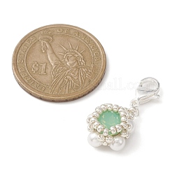K9 verre strass & coquille perle pendentif décoration&nbsp;HJEW-MZ00027