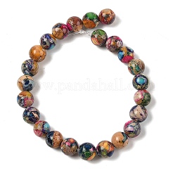 Brins de perles de jaspe impérial/régalite naturelle teintée/jaspe sédimentaire marin&nbsp;G-B124-C01-19