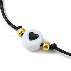 2 Stück 2-farbiges Acryl-Herz- und Glassamen-Armband-Set mit geflochtenen Perlen&nbsp;BJEW-JB09801