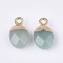 Galvaniser des breloques d'aventurine verte naturelle&nbsp;G-S344-09J