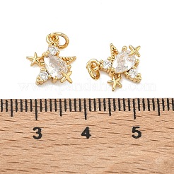 Pendentifs avec zircon cubiques à micro-pavés en laiton&nbsp;KK-A291-20G