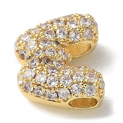 Abalorios de latón con pavé de circonitas&nbsp;KK-P290-61G-W