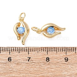 Pendentifs avec zircon cubiques à micro-pavés en laiton&nbsp;KK-C143-08G