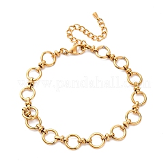 Fußkettchen mit Ringgliederkette aus Edelstahl 304&nbsp;AJEW-A057-02G