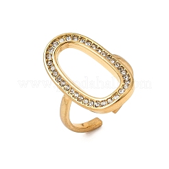 Anillos abiertos de acero inoxidable 304 con rhinestone para mujer&nbsp;RB-CBA2039-01G-03