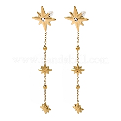 Pendiente colgante de estrella con cristales de imitación de acero inoxidable 304&nbsp;EJEW-G451-04G