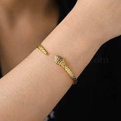 Bracciale rigido a forma di serpente in acciaio inossidabile 304&nbsp;LS-BJEW-F456-01G