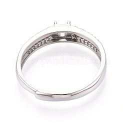 Rhodinierter 925 Sterlingsilber-Verlobungsring mit Mikropavé und Zirkonia&nbsp;STER-T008-15P