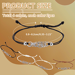8 Stück 4 Farben 304 Edelstahl Makramee Beutel Armbandherstellung für Steinhalter&nbsp;AJEW-PH0011-84
