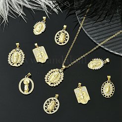 12 Stück 6 Stile aus Messing mit Zirkonia-Anhängern&nbsp;KK-CJ0002-19