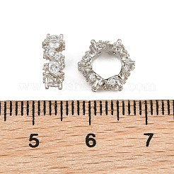 Messing Micro Pave klare Zirkonia europäische Perlen&nbsp;CU-CBA6A75-22P