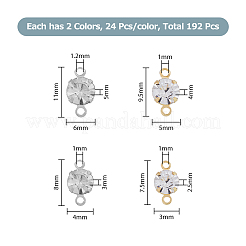192 Stück 8 Stile Messing klare Zirkonia Verbinder Charms&nbsp;RB-FH0001-08