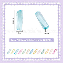 1560 Stück 13 Farben undurchsichtige Farben Glas Twist Stiftperlen&nbsp;GLAA-PH0002-64