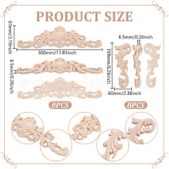 2 style d'applique en bois sculpté&nbsp;WOOD-WA0001-01