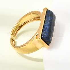 Offene Manschettenringe aus Messing mit natürlichem Lapislazuli für Damen&nbsp;GG-CBA0B5A-04G-01