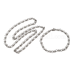 Set di gioielli con collana e bracciale a catena in acciaio inossidabile 304&nbsp;SJEW-L199-12P