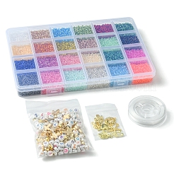 DIY-Armband-Sets aus runden Saatperlen-Perlen aus Glas und Charms aus Legierung&nbsp;DIY-FS0007-19