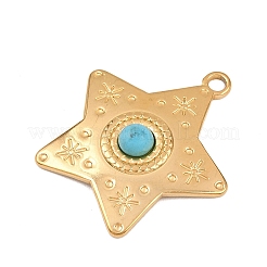 Acciaio inossidabile 304 con pendenti in turchese sintetico&nbsp;STAS-H253-01A-G