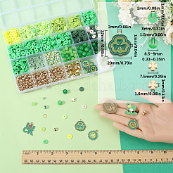 Kit de fabrication de bracelets multicouches en perles d'argile polymère à faire soi-même sur le thème de la Saint-Patrick&nbsp;DIY-SC0028-61