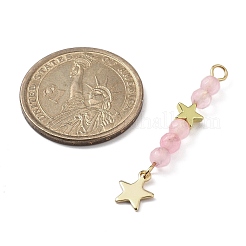 3 stücke 3 arten natürliche rose quarz facettierte runde perlen anhänger&nbsp;PALLOY-JF03604-03