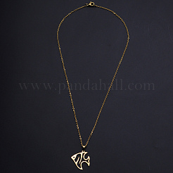 201 colliers pendentifs en acier inoxydable&nbsp;NJEW-S105-JN669-45-2