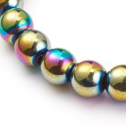 Non-magnétiques perles synthétiques d'hématite étirer bracelets&nbsp;BJEW-JB05926