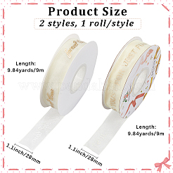 2 Rolle Chiffon-Spitzenbesatz in 2 Stilen zum Nähen von Dekorationen&nbsp;OCOR-CY0001-65B