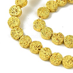 Fili di perle di roccia lavica naturale elettrodeposta&nbsp;G-I360-M01-01